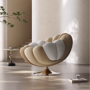 <span class=keywords><strong>Poltrona</strong></span> Singola Minimalista Italiana di Design a Petalo Schienale Ergonomico Poltroncina d'Arredo per Appartamento Sala da Pranzo Soggiorno Hotel - Product Image 4
