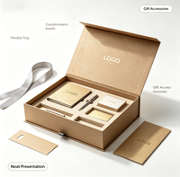 Boîte cadeau pliante double couche magnétique en papier kraft recyclé personnalisé 400 g/m², recyclable, réutilisable, design livre, pour entreprises