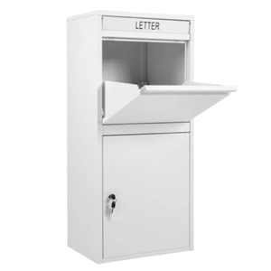 Customized All <strong>White</strong> Anti-Theft Steel Locker Large Free Standing Outdoor Postbox Mailbox <strong>Letterbox</strong> All <strong>White</strong> - Product Image 2