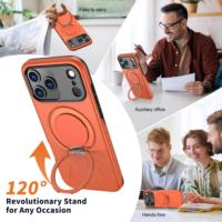 Étui de téléphone magnétique antichoc anti-chute en TPU de luxe avec support rotatif à 360 degrés pour 17 16 Pro Max