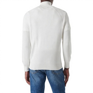 Pull à col montant côtelé pour homme personnalisé |   Pull en tricot de qualité supérieure à demi-zip pour l'hiver - Product Image 2