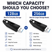 Ofis Dizüstü Bilgisayarı Metal USB Bellek Ultra Flair USB 3.0 128GB 256GB 150MB/s Belge Yedeklemesi için Orijinal Kanal Stoğu
