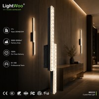 Lampada Lineare in Cristallo CCT Regolabile 3000K 4000K 6000K, Lampadario Nordico a Sospensione, Illuminazione da Soffitto per Soggiorno, Luce Decorativa