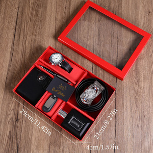 Set de regalo empresarial: reloj de cuero, billetera, cinturón, caja de perfume para hombre, estilo de lujo para el Día del Padre - Product Image 2