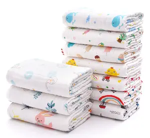 High Quality 6 Layers Cotton Baby Muslin Blanket Baby Organic Blanket Coperta Fasciatoio Bambino