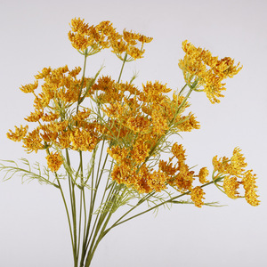 Artificial Lace Flower Purple Green Plastic Foam Wire High Simulation Wedding Home Decor Ornament 5-<b>Head</b> Natural <b>Style</b> - Product Image 2