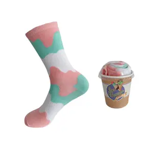可爱冰淇淋礼品盒时尚休闲搞笑袜子个人男女儿童凉爽夏季学生街头穿纯棉船员袜子
