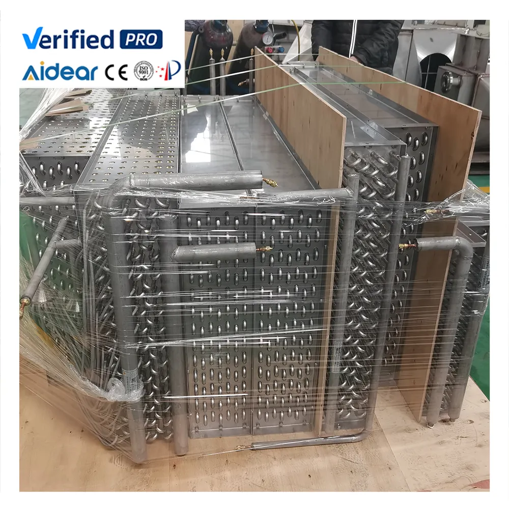 Aidear高品質ステンレス鋼エバポレーターチューブフィン熱交換器AmmoniaIQF冷却コイル