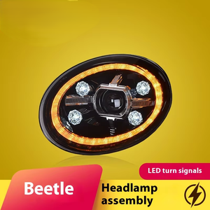 Conjunto de faro de luz diurna con lente LED de 12V dedicado para <span class=keywords><strong>Volkswagen</strong></span> <span class=keywords><strong>Beetle</strong></span> 2013-2020 nueva señal de giro de agua corriente - Product Image 2