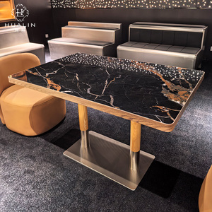 HUALIN in stile moderno Hotel Bar Bar Bar in alluminio tavolo da pranzo in pietra sinterizzata in pietra - Product Image 3