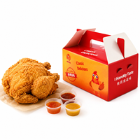 Caja de Papel para Pollo Frito Portátil con Logotipo Personalizado para Restaurantes de Comida Rápida