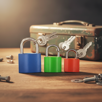 Cadenas à clé normale en fer de 50mm de haute qualité et cylindres de serrure colorés