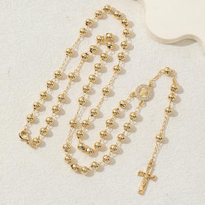Joyería religiosa personalizada, collar con colgante <span class=keywords><strong>de</strong></span> circón <span class=keywords><strong>DE</strong></span> LA <span class=keywords><strong>Virgen</strong></span> <span class=keywords><strong>de</strong></span> <span class=keywords><strong>Guadalupe</strong></span>, collar con Cruz <span class=keywords><strong>de</strong></span> Rosario chapado en oro <span class=keywords><strong>de</strong></span> 14K <span class=keywords><strong>de</strong></span> María - Product Image 5