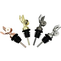 Bouchon verseur en acier inoxydable pour huile et vin, bec verseur doré, bouchon de vin, rose-or, noir canon, automatique, moderne, minimaliste, pour cocktails
