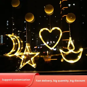 ไฟ LED ติดผนังรูปถ้วยดูดสำหรับตกแต่งเทศกาลคริสต์มาสไฟแขวนแสดงหน้าต่างห้องสุดสร้างสรรค์ไฟกระพริบตามเทศกาล - Product Image 3