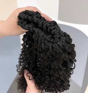Extensions de cheveux humains brésiliens vierges de luxe 100 % naturels, double épaisseur, micro-liens, bouclés en <span class=keywords><strong>FA</strong></span> profond, pour tresses au crochet – Meilleures ventes - Product Image 4