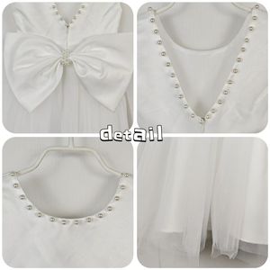 Vestido de Fiesta <span class=keywords><strong>para</strong></span> Niña Tipo Tutú sin Mangas con Espalda en V y Lazo Trasero Desmontable, Cuello Redondo y Perlas - Product Image 2