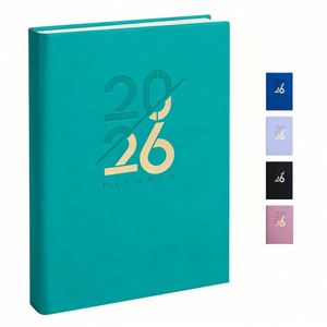 Carnet A5 personnalisé 2026 avec logo, agenda quotidien, journal, carnet avec couverture en cuir - Product Image 1