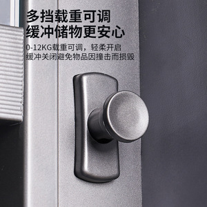 <b>Wall</b> Mounted Pull Down <b>Storage</b> <b>Basket</b> Double Layer Aluminum Alloy Tempered Glass Cabinet Organizer for Kitchen <b>Storage</b> - Product Image 3