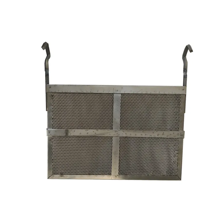 Custom electroplating titanium anode mesh basket used for copper plating