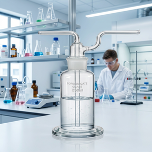 Bouteille de lavage de laboratoire en verre borosilicate de 250 ml avec conception à double tube - Product Image 2