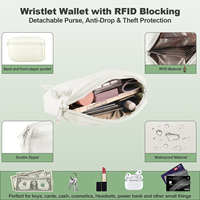 Clip and Go Strap pour téléphone avec portefeuille Crossbody Phone Lanyard Réglable et détachable avec fenêtre d'identification et fermeture éclair