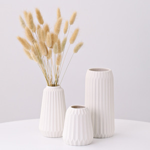 Minimalist White Bisque Ceramic <b>Vase</b> <b>Set</b> With Natural Unglazed Finish for Home Decor Accent Wholesale Use - Product Image 2