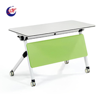 Table de conférence et de formation rectangulaire en bois pliable sur roulettes, moderne, durable et simple, mobilier de bureau