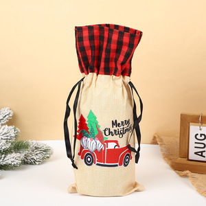 Creative Christmas & Ramadan Cotton Wine Bottle Bags Reusable <b>Table</b> and Home Decorations - Product Image 3