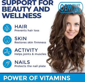 Gomitas de Vitaminas para el Crecimiento del Cabello con Sabor a Bayas Mixtas con Descuento, Suplemento para el Cuidado de la Salud y la Belleza de la Piel para Mujeres - Product Image 6