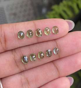 ไพลินตัดรูปไข่สีเขียวธรรมชาติ | อัญมณีหลวมสำหรับทำเครื่องประดับ - Product Image 4