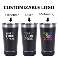 Vaso de Cerveza con Altavoz Integrado, de Acero Inoxidable de Doble Pared y 16 oz, con Logotipo Personalizado, para Viajes, Campamentos y Música