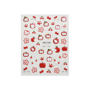 D Fruits & Cartoon Cat Nail Stickers New Fashion <span class=keywords><strong>Gel</strong></span> Polish Nails Wraps Accessoires de manucure élégants avec des images de chat citron pomme - Product Image 2