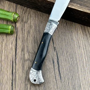 Coltello Pieghevole da Campeggio con Lama 5CR Affilata, Manico in Legno, Coltello Portatile da Cucina e per Frutta - Product Image 3