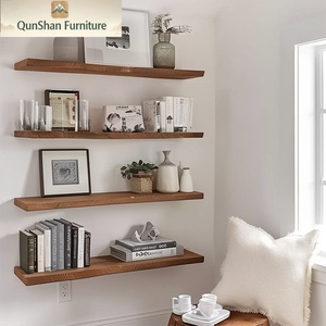 Étagères murales flottantes vintage en bois massif naturel, multi-niveaux, résistantes à l'humidité, pour le rangement de livres, meubles de rangement, support de rangement pour <span class=keywords><strong>CD</strong></span> - Product Image 3