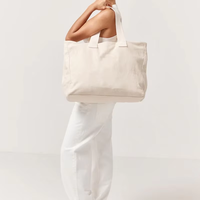 Sac fourre-tout en toile personnalisé avec broderie, sac de shopping en coton blanc, OEM, vente en gros, sac fourre-tout promotionnel