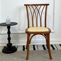Chaise de salle à manger nordique en rotin avec dossier, style campagnard français, mobilier de maison, structure en plastique, revêtement en cuir, pour bar et café