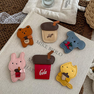 Sevimli çizgi film deri çocuk bb tokaları, sevimli kız tavşan ayı tokaları, sonbahar için çok yönlü kakül saç aksesuarları - Product Image 3