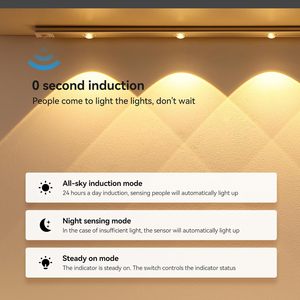 40cm Rechargeable LED <b>Motion</b> Sensor Crystal Cabinet <b>Light</b> 3 Color Temps Living Room Wall-mounted European Design Lighting - Product Image 2