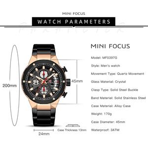 นาฬิกาข้อมือกันน้ำ Mini Focus MF0397G MF 0397 โครโนกราฟ ดีไซน์หรูหรา แฟชั่น นาฬิกาควอตซ์แท้สำหรับผู้ชาย Relogio Montre Homme Uhr - Product Image 6