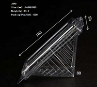 Boîtes alimentaires triangulaires transparentes jetables en PET, boîtes en plastique, boîte d'emballage triangulaire pour gâteaux, boîte à sandwich en PP