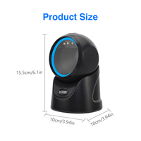 Lector de Códigos de Barras de Escaneo Automático de Alta Velocidad de 360 Grados, Lector de Códigos QR CMOS 2D USB, Escáner de Códigos de Barras de Escritorio para Supermercado