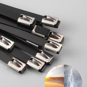 Bridas de cable metálicas de acero inoxidable 304 de 4.8mm y 7.9mm, negras, recubiertas, con cierre, para sujeción de tubos de escape - Product Image 4