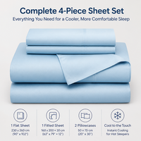 Parure de draps ultra doux en microfibre rafraîchissante pour l'été, en rayonne soyeuse et respirante, idéale pour les personnes ayant chaud la nuit