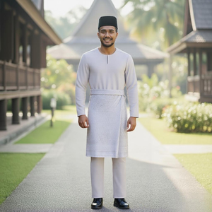 Venta al por Mayor Directa de Baju Melayu Teluk Belanga Sulam Tulang Belut para Mujer, Sin Plancha, Tallas Grandes S-5XL, Casual, Otoño, Raya 2025, Consistente - Product Image 4