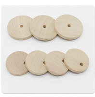 Tranches de bois naturel personnalisées non finies rondes avec trou pour projets d'artisanat DIY, disques de bois vierges, accessoires de meubles