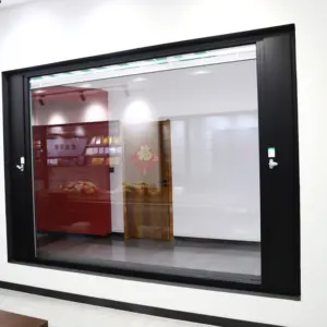 Double Glass Windows On Both Sides Aluminum Glass Windows With Slight Ventilation