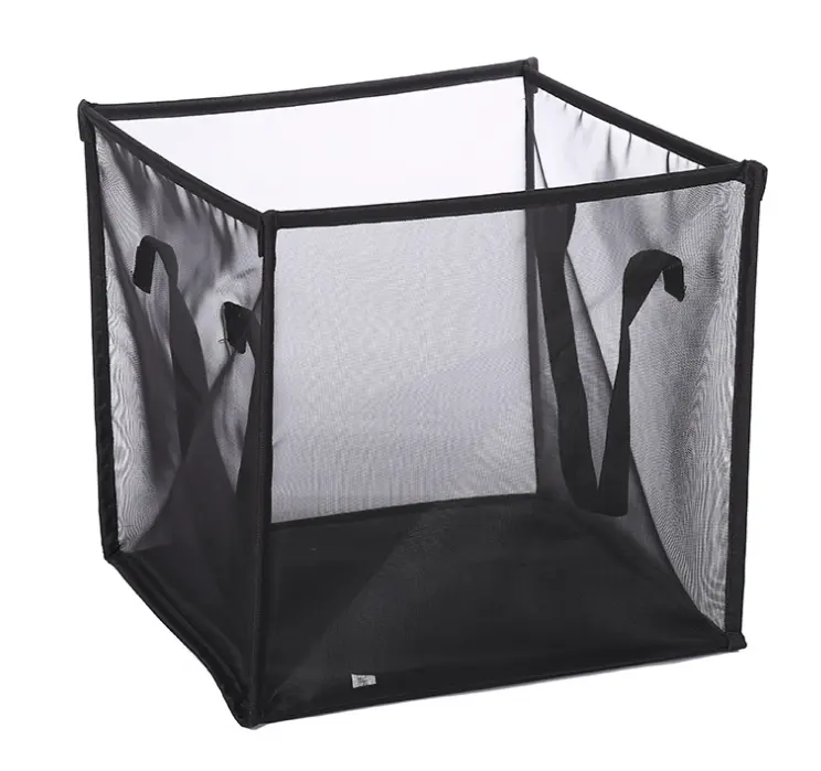 Hot Selling Black Foldable Mesh Basket Foldable Bag Laundry Basket Storage