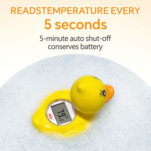 디지털 방수 노란색 아기 목욕 온도계, 섭씨/화씨 표시, 즉시 읽기 LCD, 배터리 구동, 플라스틱 재질, 신생아용 - Product Image 3
