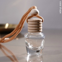 Bouteilles de diffuseur de parfum pour voiture en verre vides, mini flacons pendentifs, logo personnalisé, bouchon en liège, écologiques, désodorisant de voiture suspendu